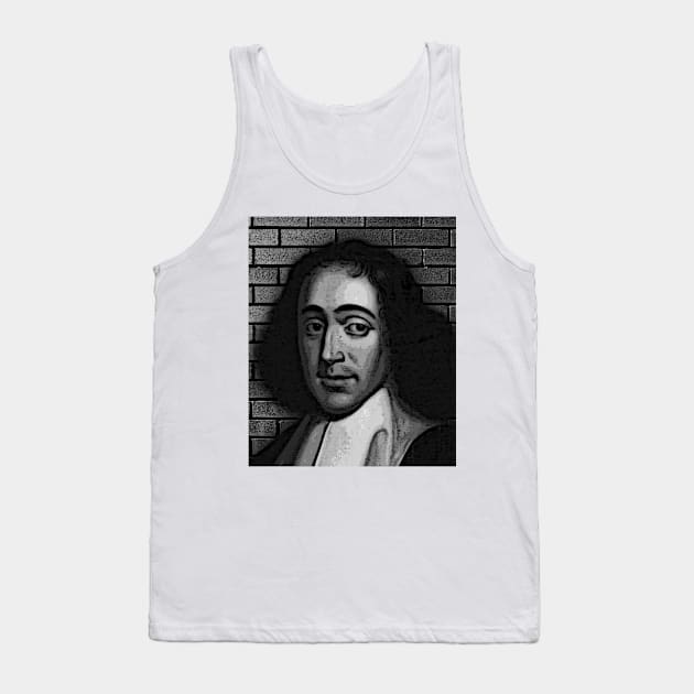 Baruch Spinoza Black And White Portrait | Baruch Spinoza Artwork 2 Tank Top by JustLit